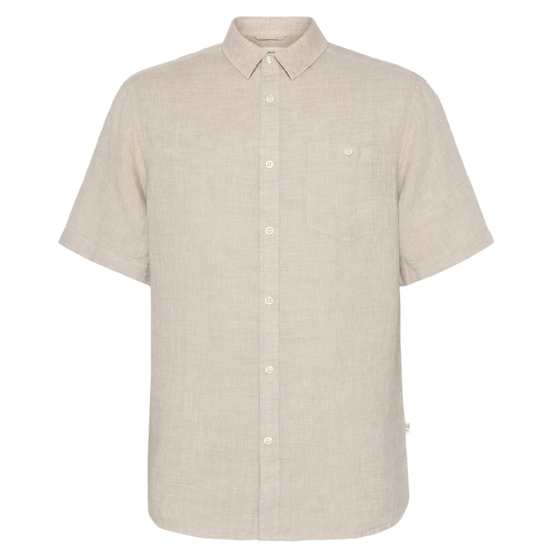 KnowledgeCotton Apparel KnowledgeCotton, Regular Linen Short Shirt, light feather gray, L