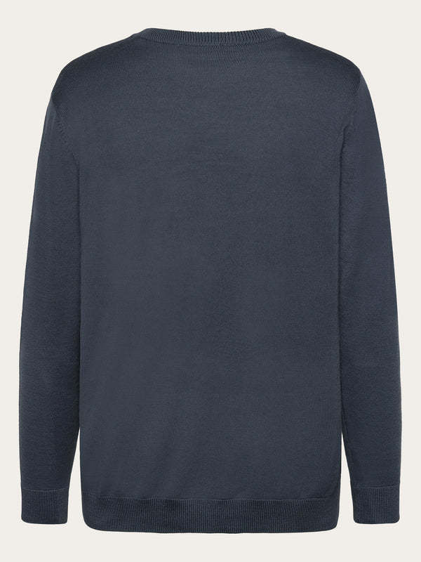 KnowledgeCotton Apparel KnowledgeCotton, Karl Crew Neck, vintage indigo, S