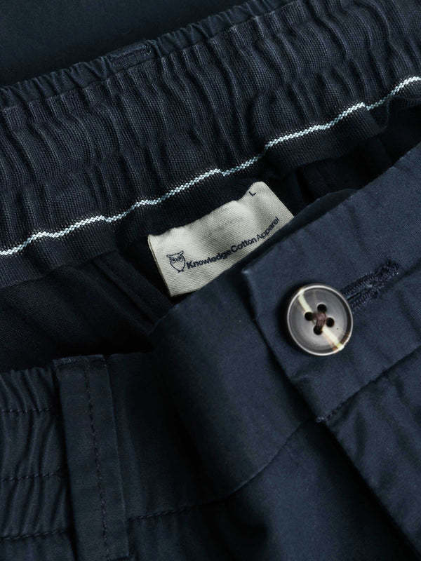 KnowledgeCotton Apparel KnowledgeCotton, Fig Loose Poplin Shorts, total eclipse, S