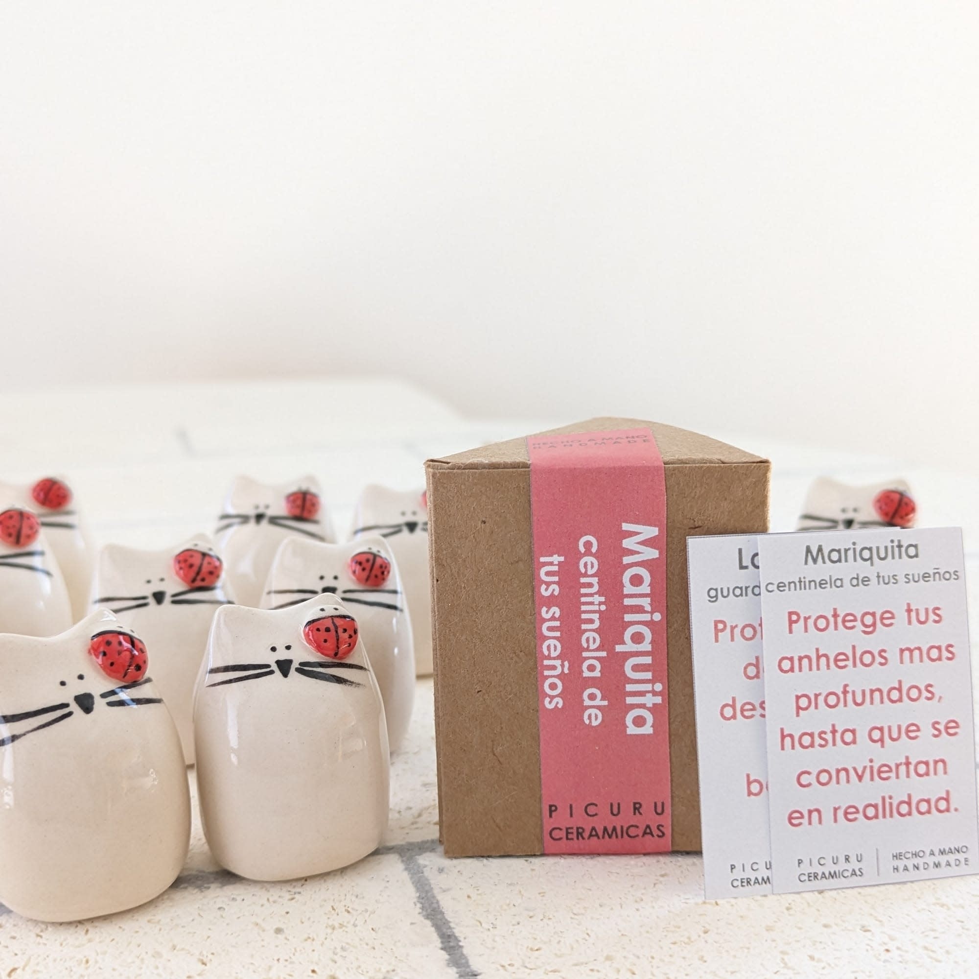 Picuru ceramicas Picuru Ceramicas, Amulett Kätzchen mit Marienkäferchen