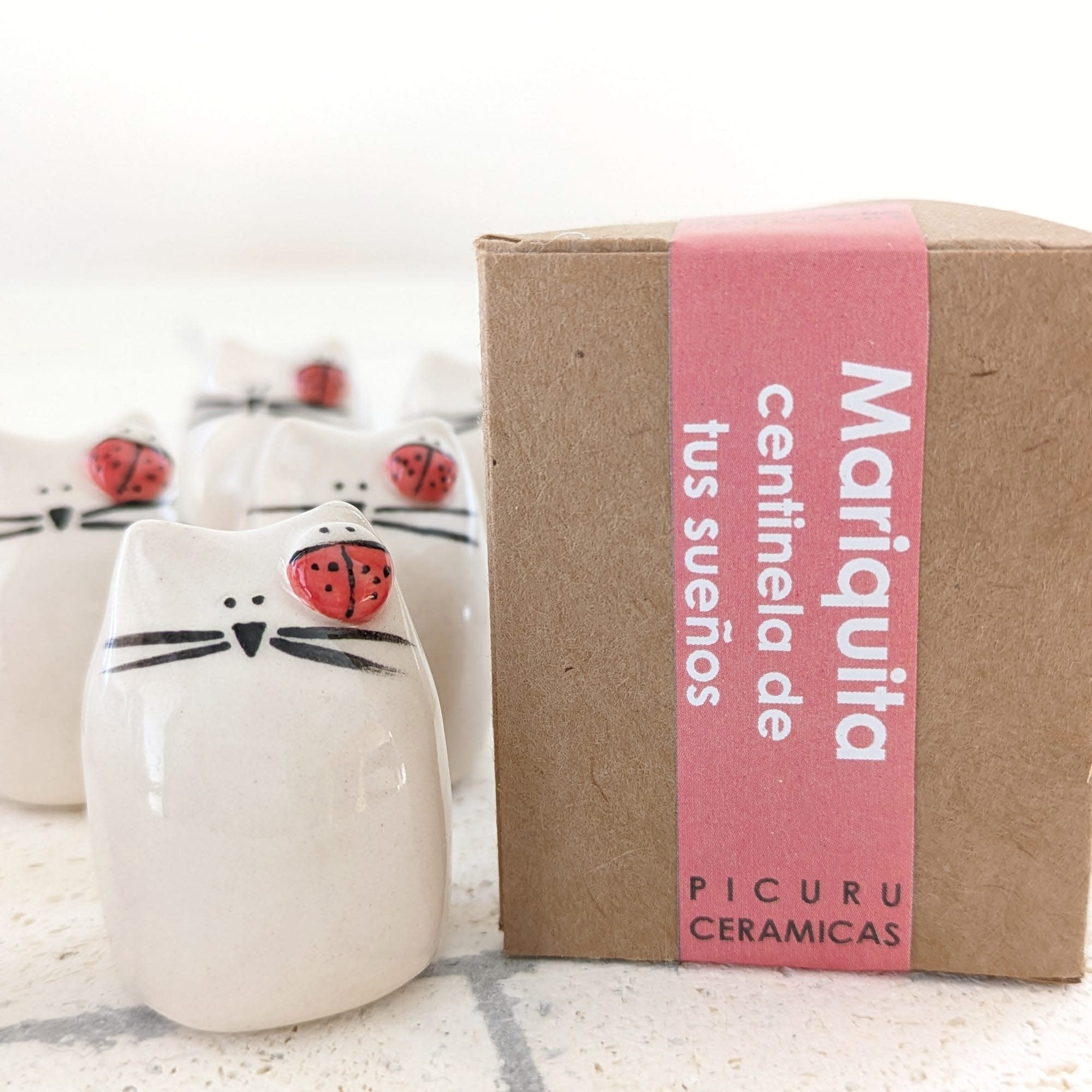 Picuru ceramicas Picuru Ceramicas, Amulett Kätzchen mit Marienkäferchen