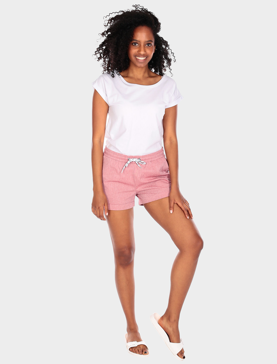 Iriedaily Iriedaily, Chambray Girl Short, berry mel, S