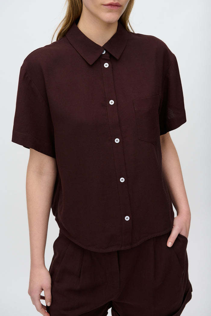 Minimum Minimum, Sage SS Shirt, french roast, (38) M