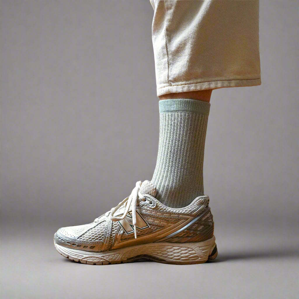 KLUE KLUE, Glitter Lurex Socks, stripes grey mist, 36-40