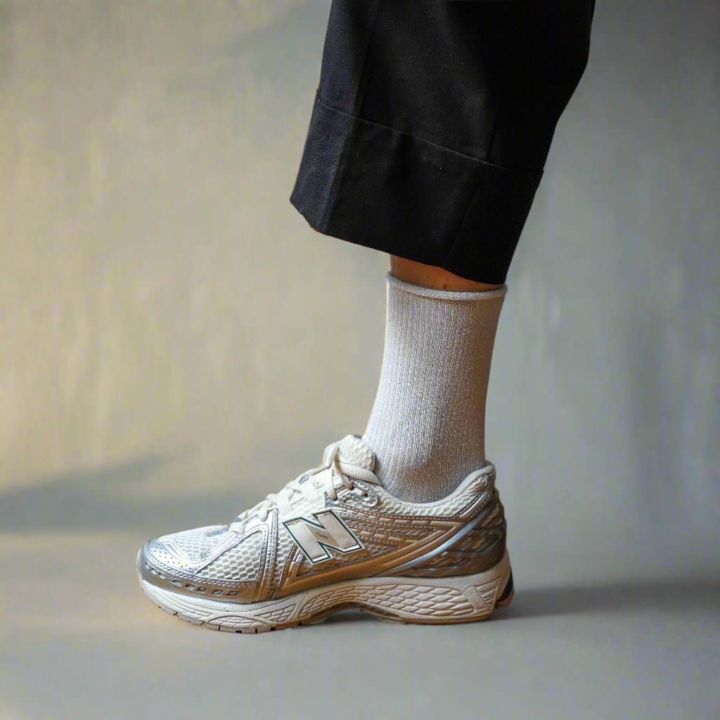 KLUE KLUE, Glitter Lurex Socks, white, 36-40