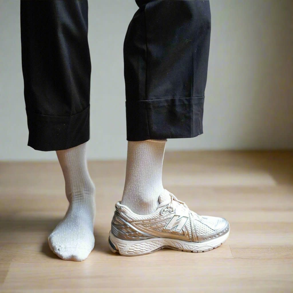 KLUE KLUE, Glitter Lurex Socks, white, 36-40