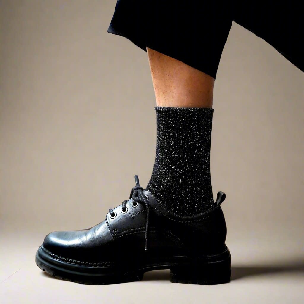 KLUE KLUE, Glitter Lurex Socks, black, 36-40