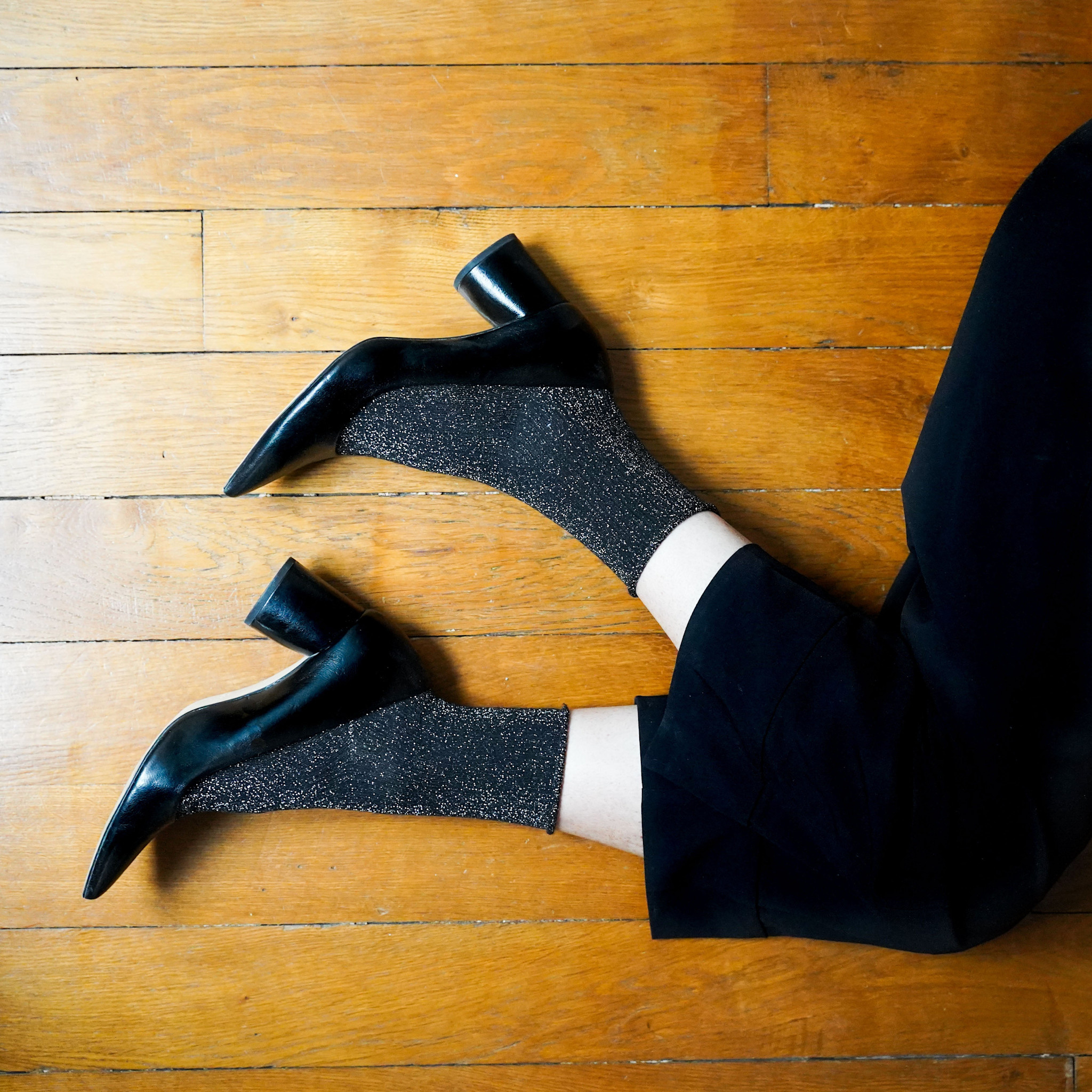 KLUE KLUE, Glitter Lurex Socks, black, 36-40