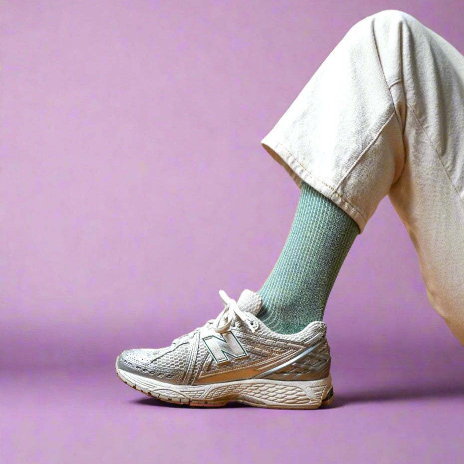 KLUE KLUE, Glitter Lurex Socks, mint green, 36-40