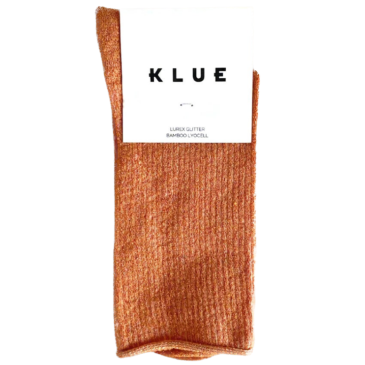 KLUE KLUE, Glitter Lurex Socks, terracotta, 36-40