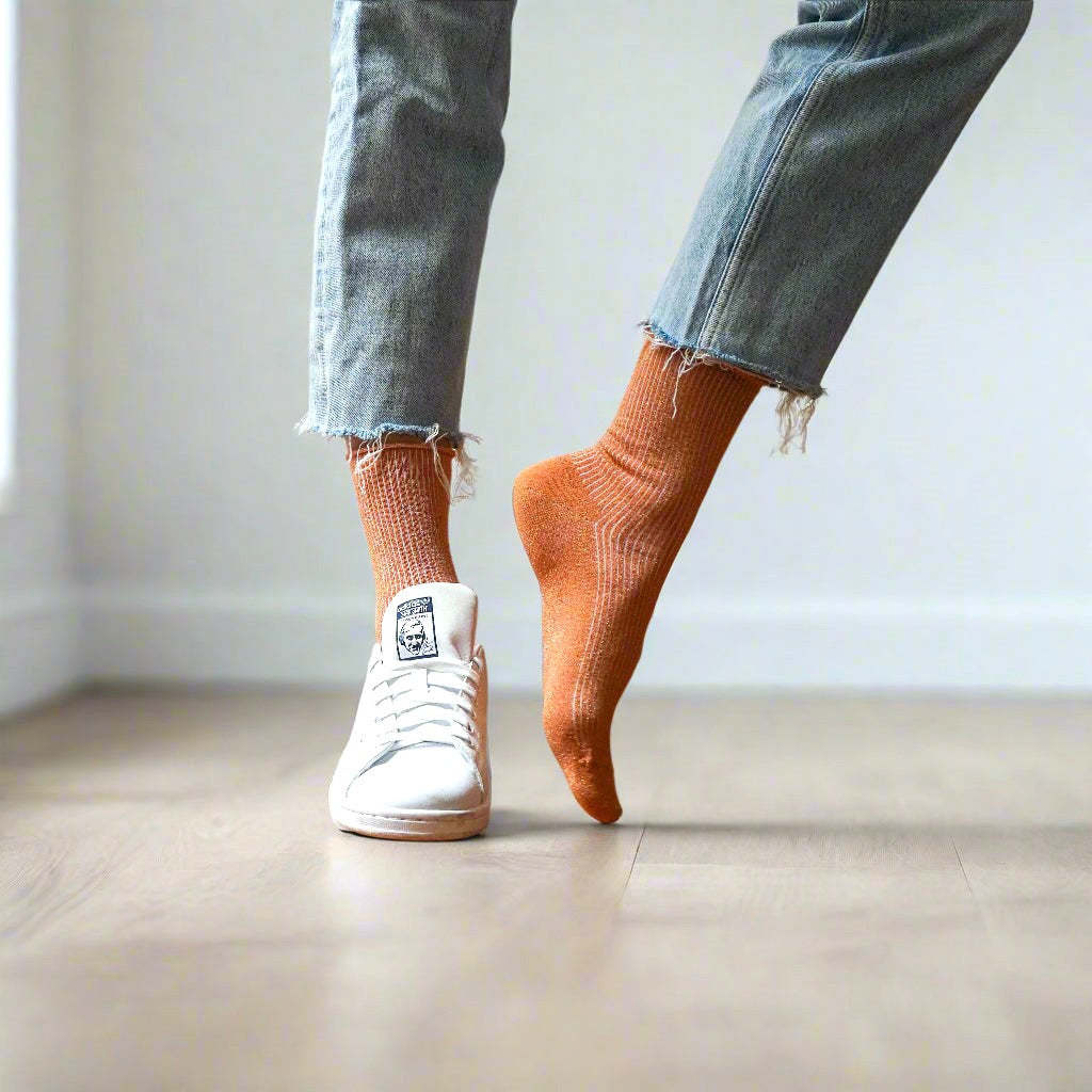 KLUE KLUE, Glitter Lurex Socks, terracotta, 36-40