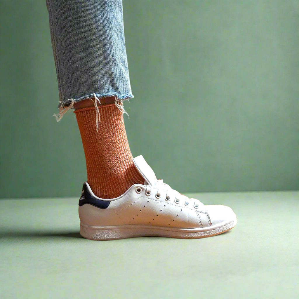 KLUE KLUE, Glitter Lurex Socks, terracotta, 36-40