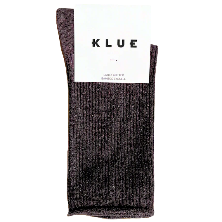 KLUE KLUE, Glitter Lurex Socks, chocolate dark brown, 36-40
