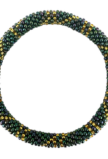 Maison Kizo Maison Kizo, Bracelet Népalais, vert foncé/or