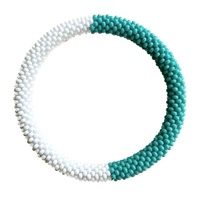 Maison Kizo Maison Kizo, Bracelet Népalais, blanc/turquoise