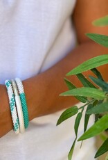Maison Kizo Maison Kizo, Bracelet Népalais, blanc/turquoise