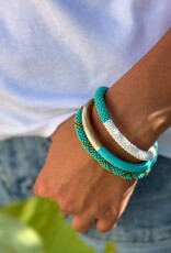 Maison Kizo Maison Kizo, Bracelet Népalais, blanc/turquoise