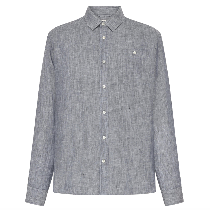 KnowledgeCotton Apparel KnowledgeCotton, Regular Linen Shirt, vintage indigo, XL