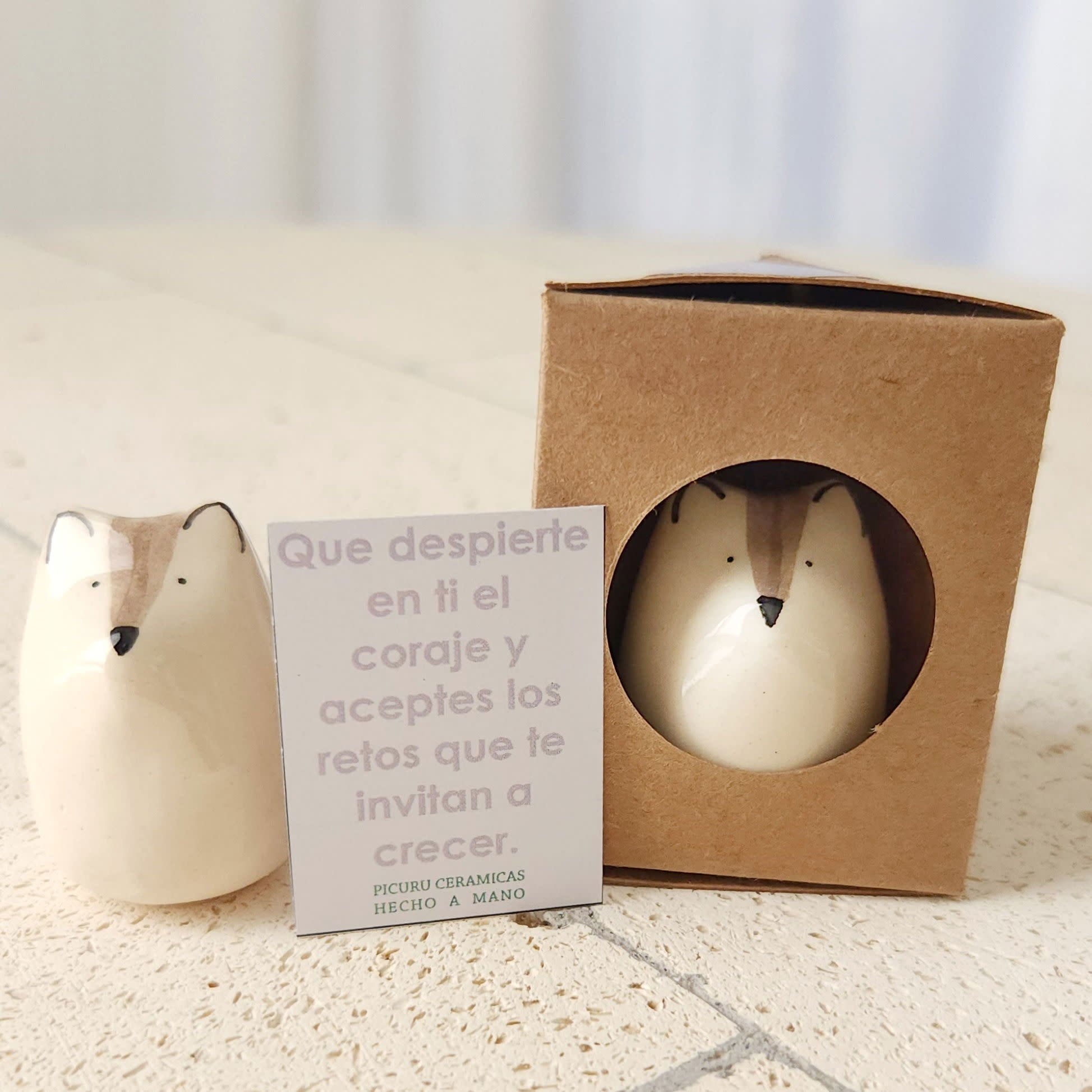 Picuru ceramicas Picuru Ceramicas, Amulett Wolf, weiss