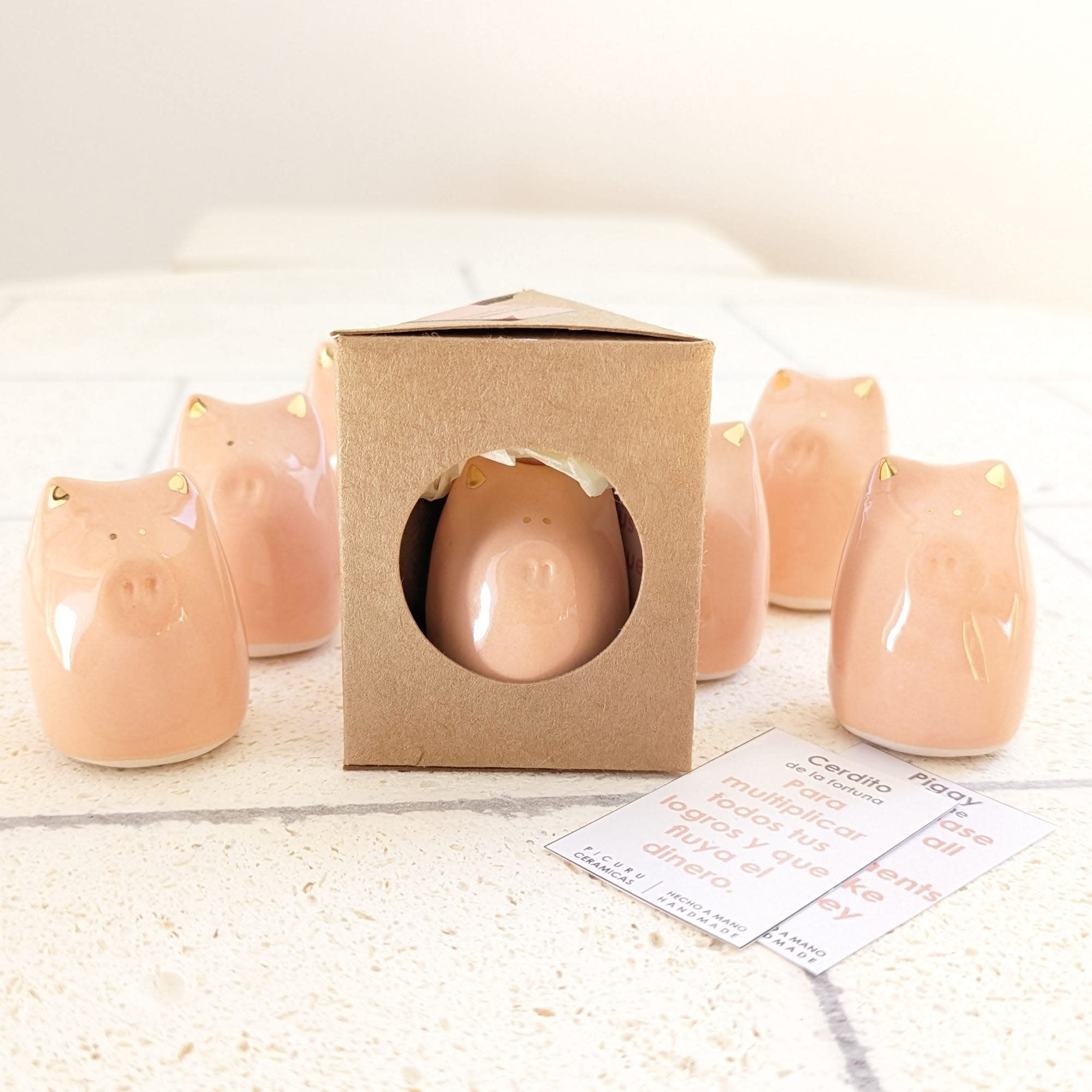 Picuru ceramicas Picuru Ceramicas, Amulett Schweinchen, pink/gold