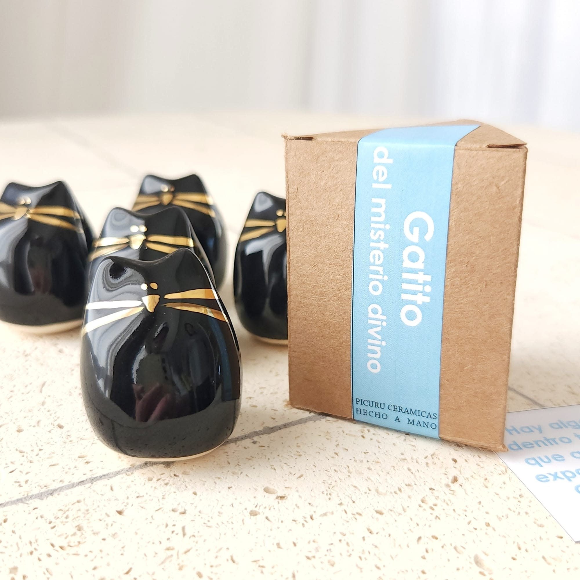 Picuru ceramicas Picuru Ceramicas, Amulett Kätzchen, schwarz/gold