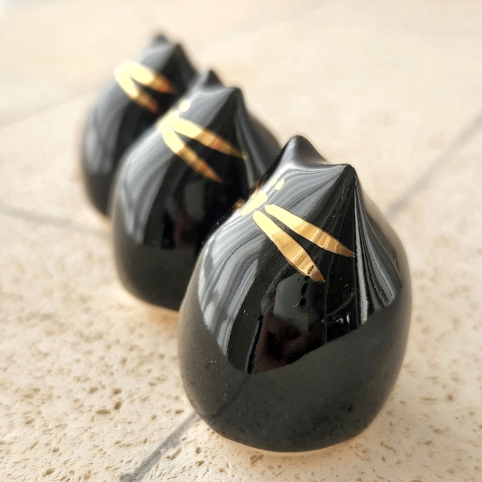 Picuru ceramicas Picuru Ceramicas, Amulett Kätzchen, schwarz/gold