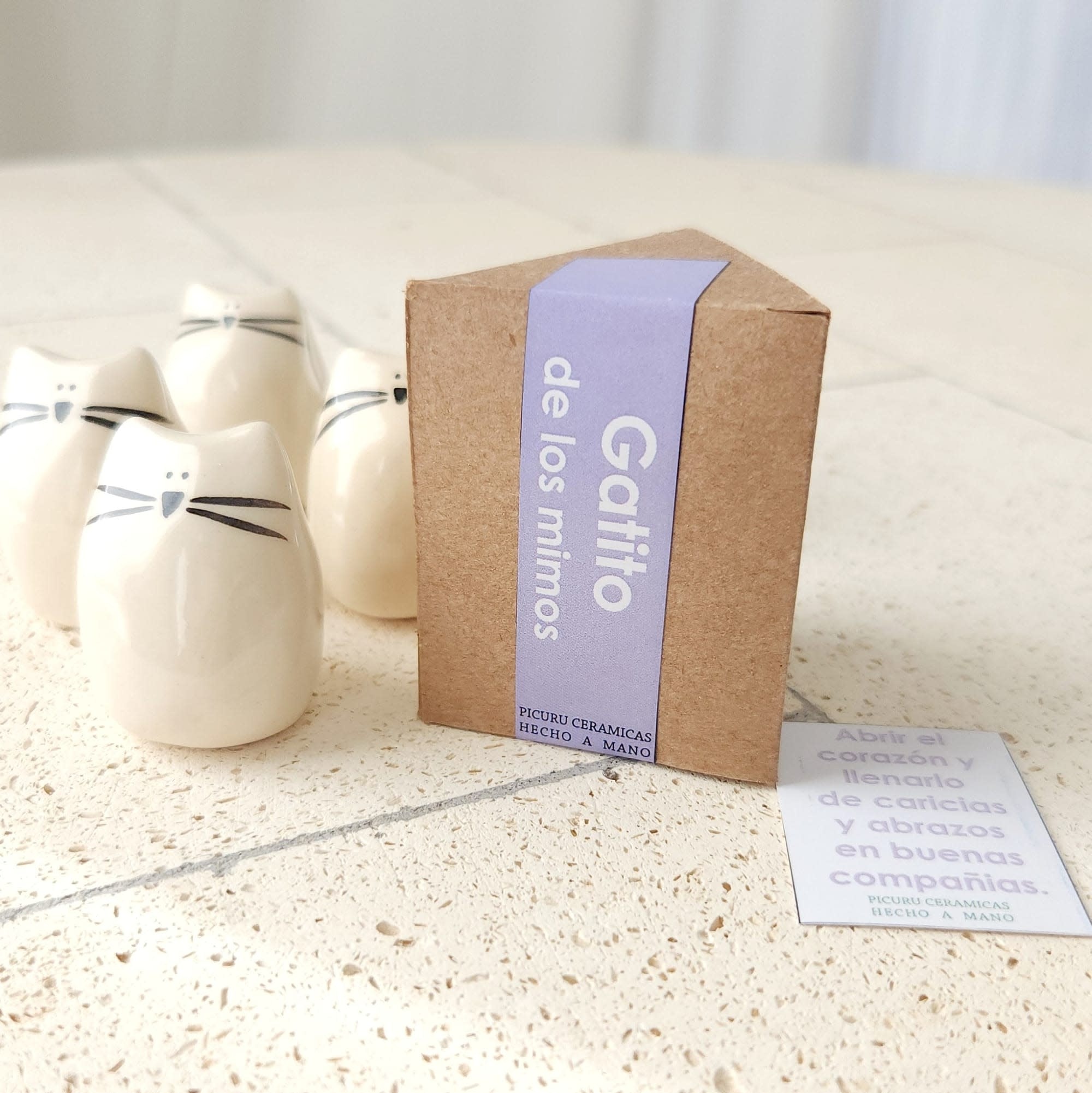 Picuru ceramicas Picuru Ceramicas, Amulett Kätzchen, weiss/schwarz