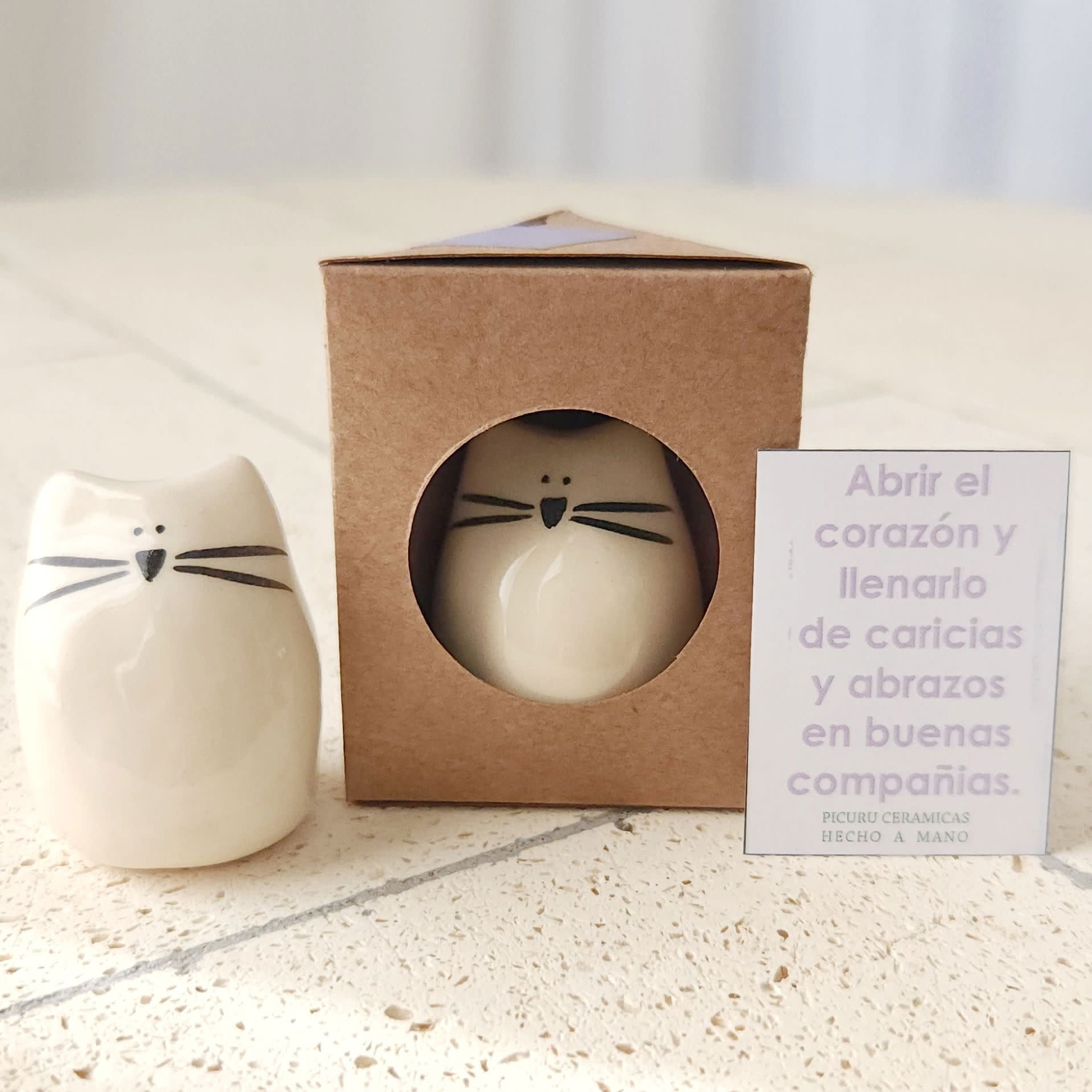 Picuru ceramicas Picuru Ceramicas, Amulett Kätzchen, weiss/schwarz