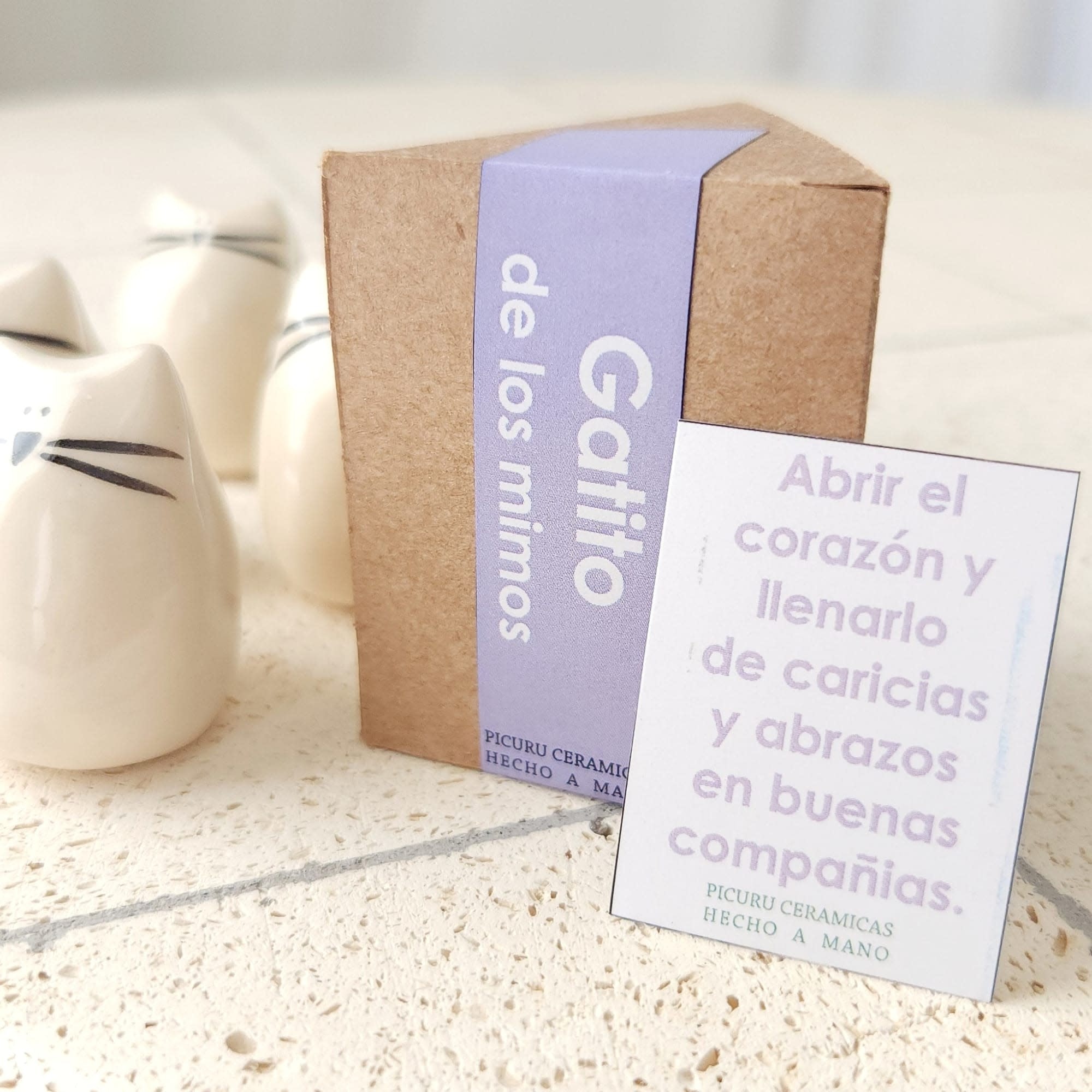 Picuru ceramicas Picuru Ceramicas, Amulett Kätzchen, weiss/schwarz