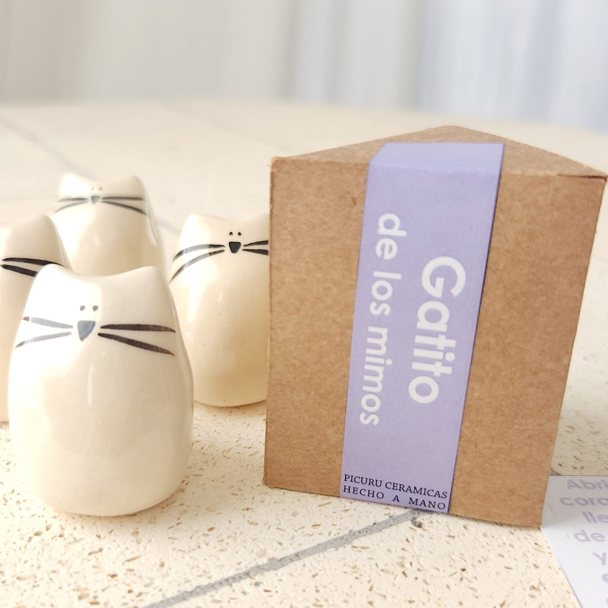 Picuru ceramicas Picuru Ceramicas, Amulett Kätzchen, weiss/schwarz