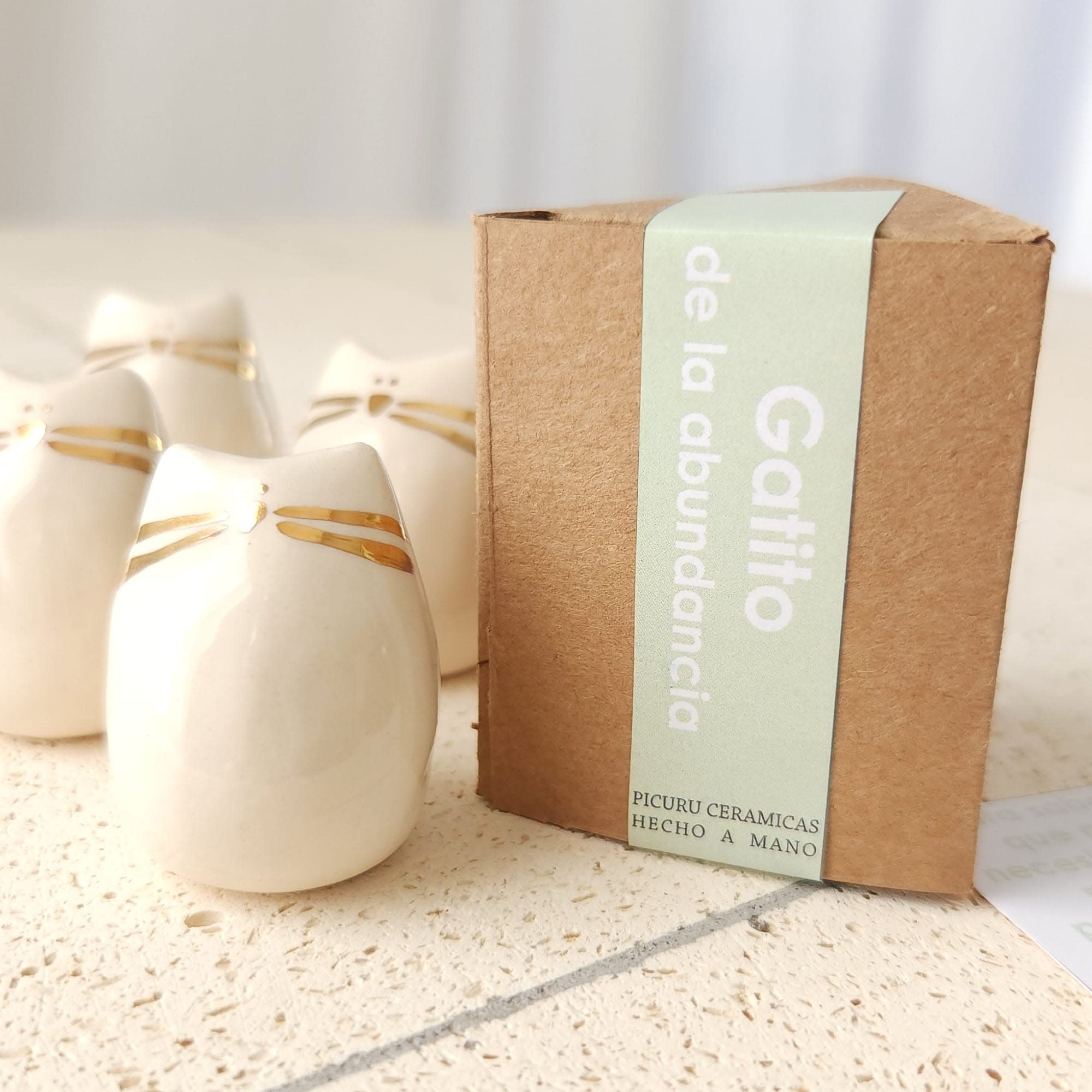 Picuru ceramicas Picuru Ceramicas, Amulett Kätzchen, weiss/gold