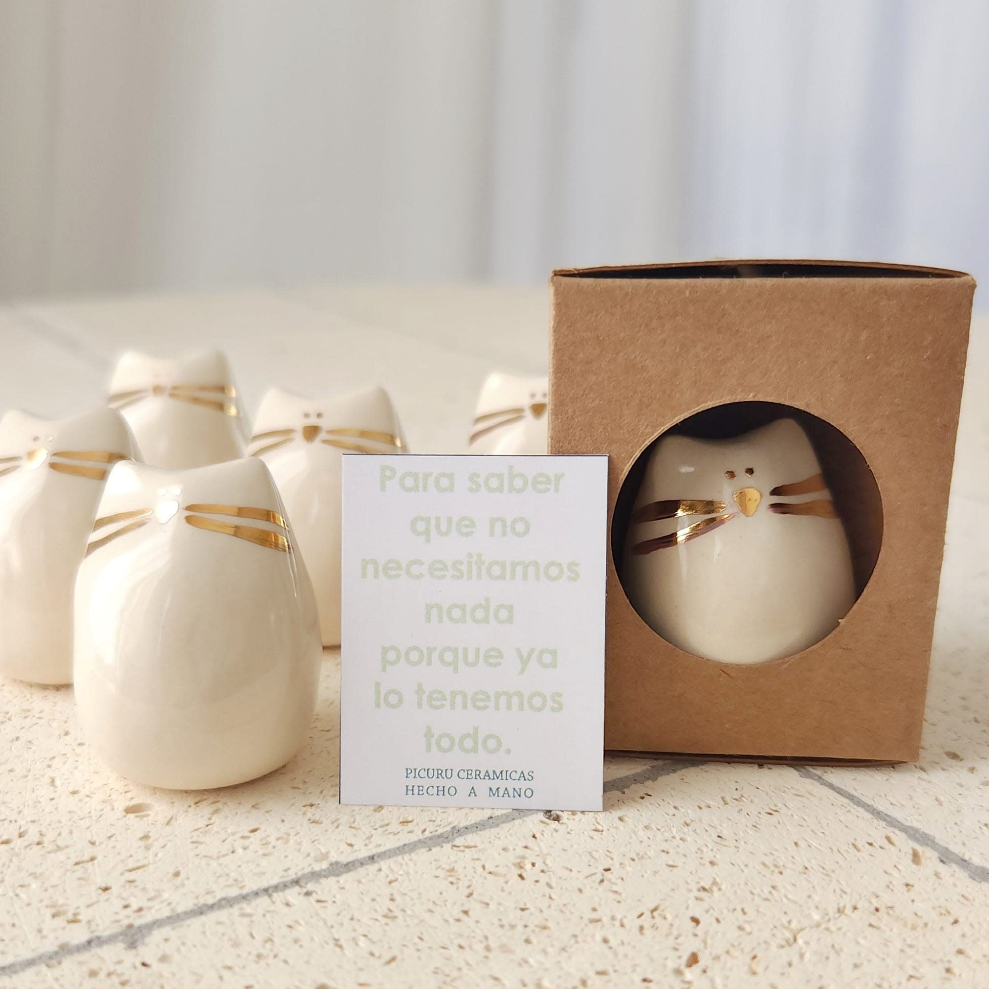 Picuru ceramicas Picuru Ceramicas, Amulett Kätzchen, weiss/gold