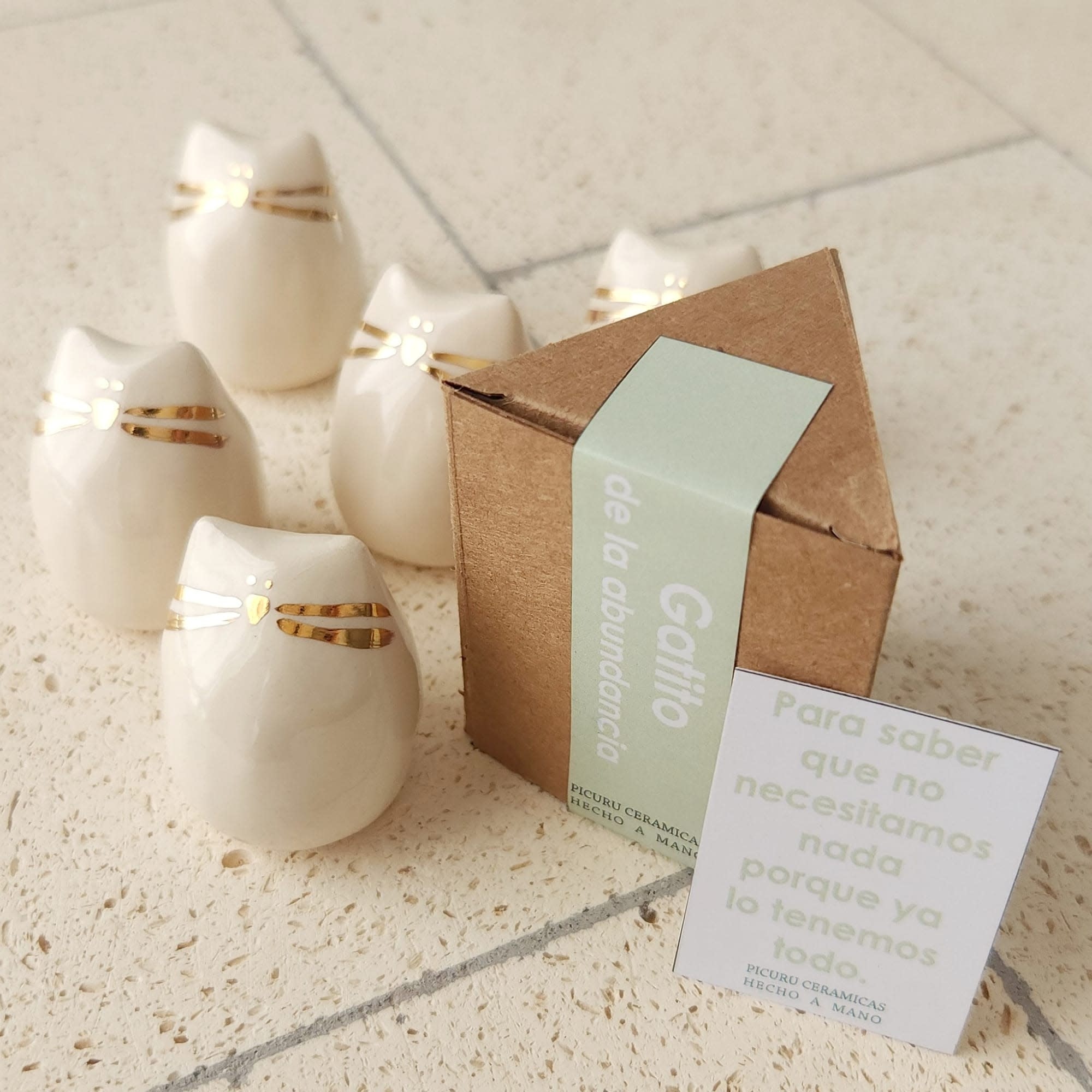 Picuru ceramicas Picuru Ceramicas, Amulett Kätzchen, weiss/gold