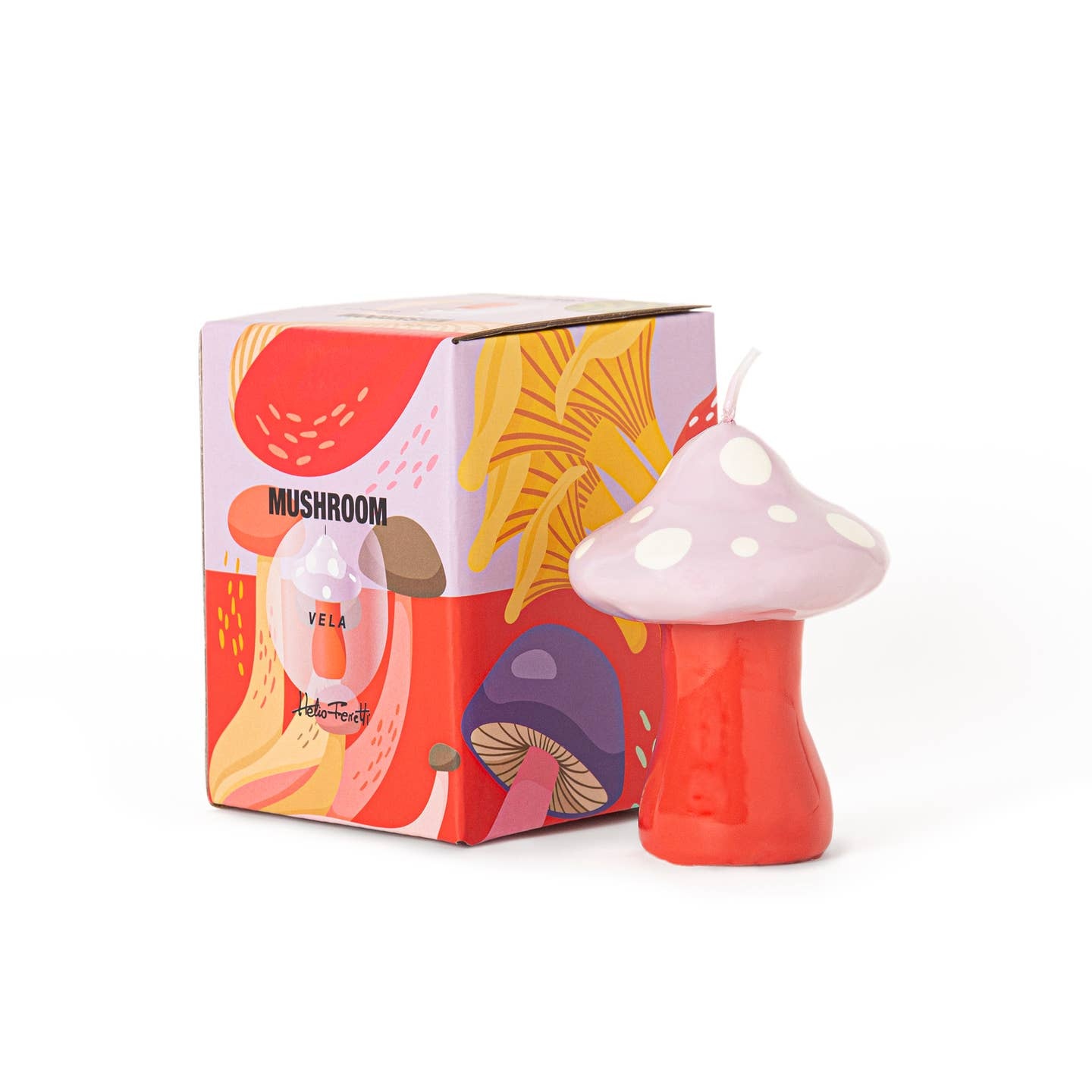 Helio Ferretti Helio Ferretti, Small Mushroom Candle, pinkish