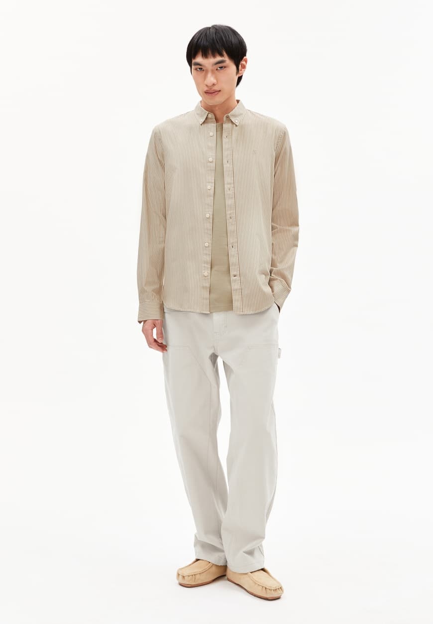 Armedangels Armedangels, Quaasa Stripes, light sage-oatmilk, S