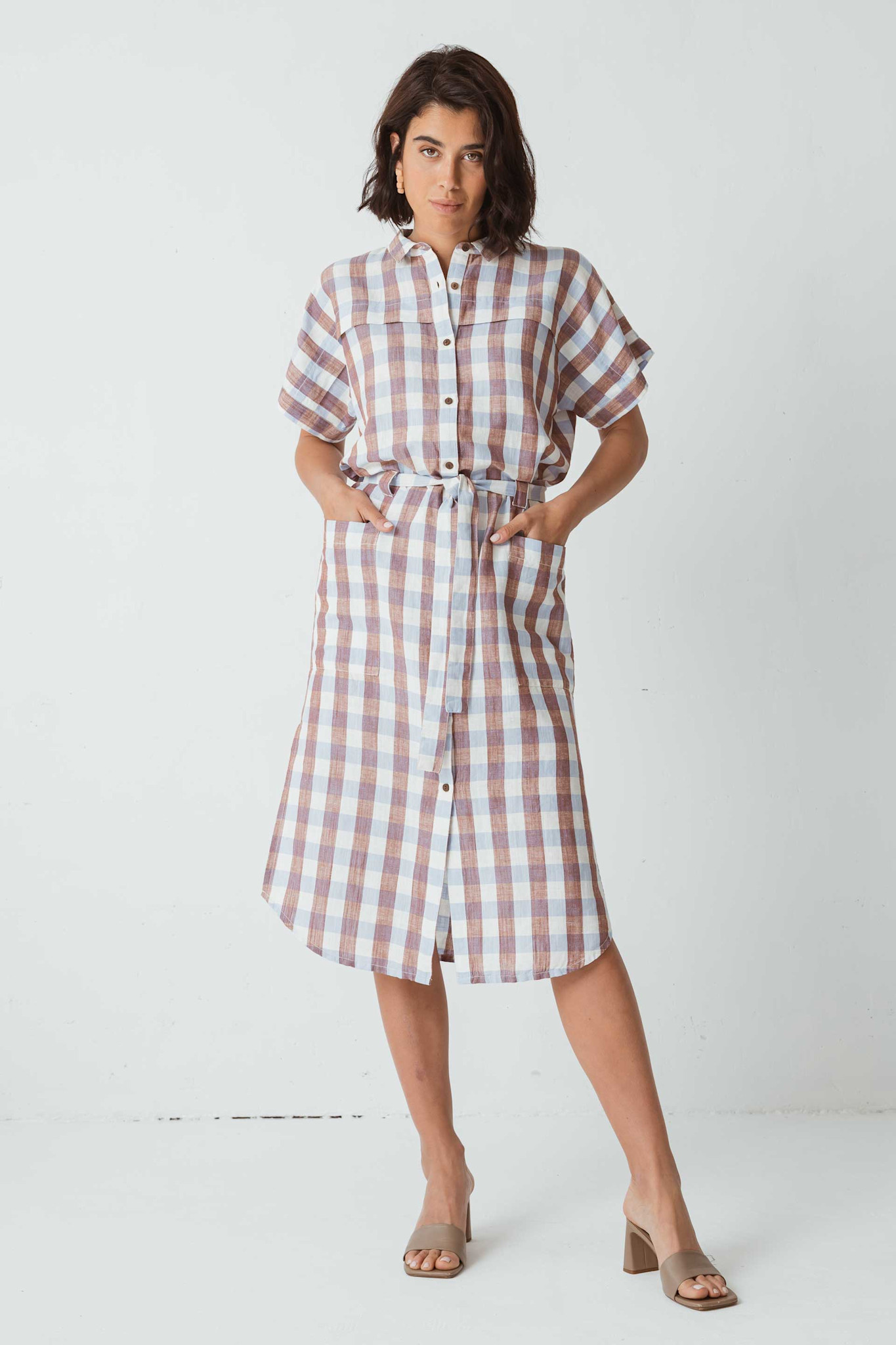 Skunkfunk Skfk, Katina  Dress, brown vichy, M (40)