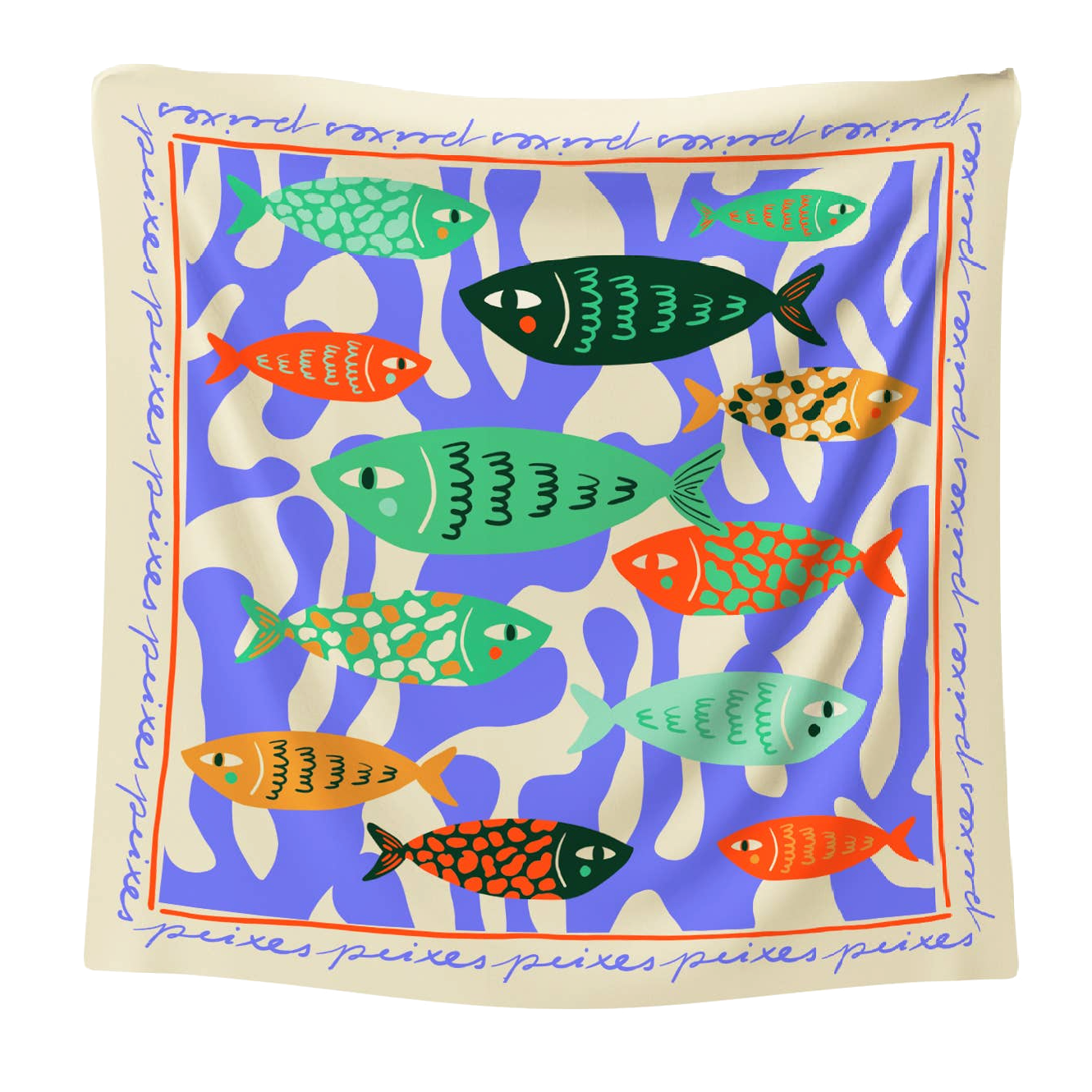 Studio Arde Studio Arde, Maxi Scarf, fishes