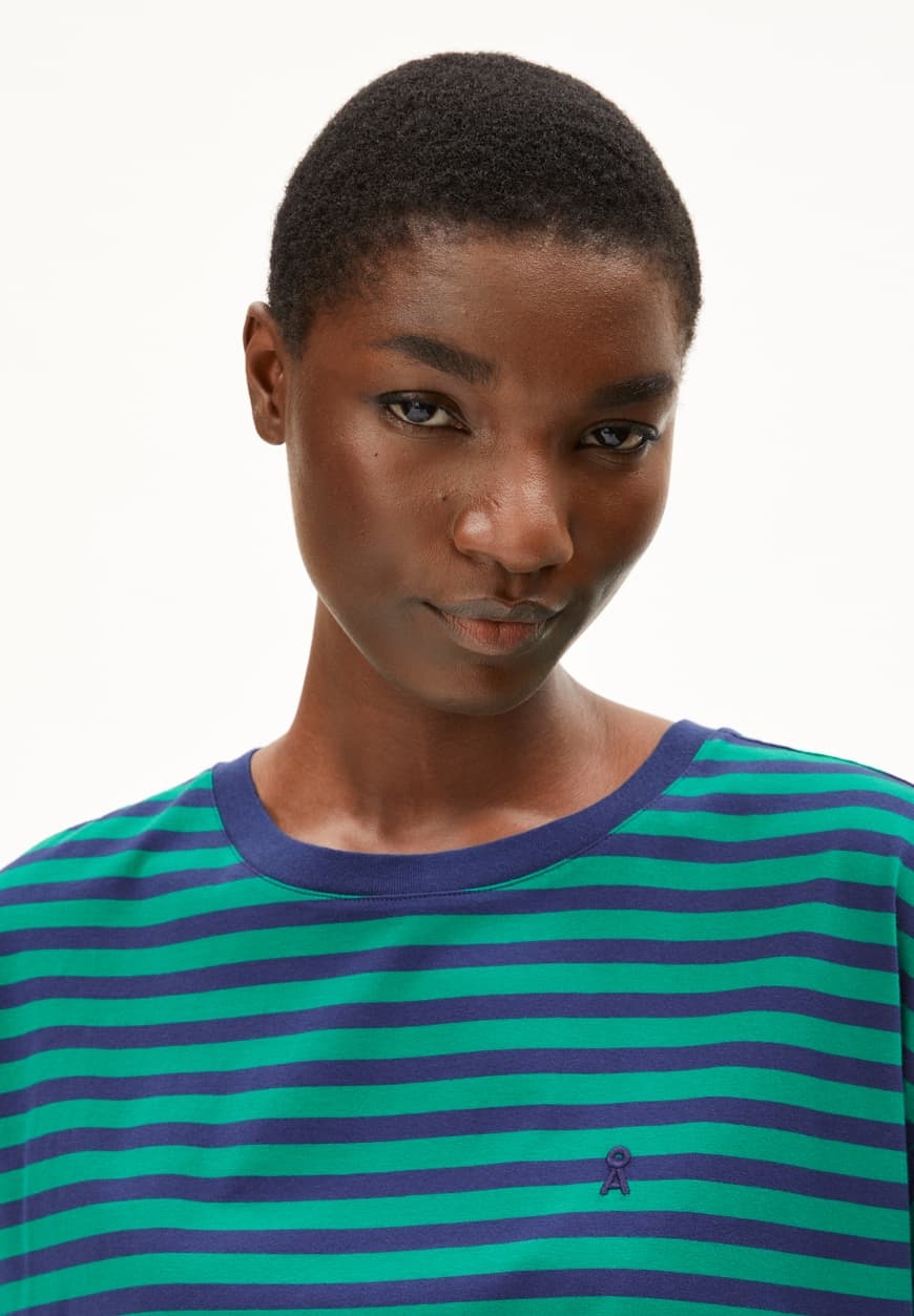 Armedangels Armedangels, Idaara Stripes, emerald green-blue noon, L