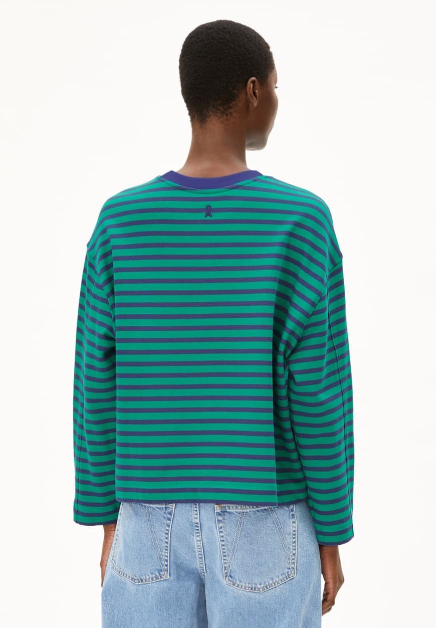 Armedangels Armedangels, Frankaa Maarlen Stripe, emerald green-blue noon, L