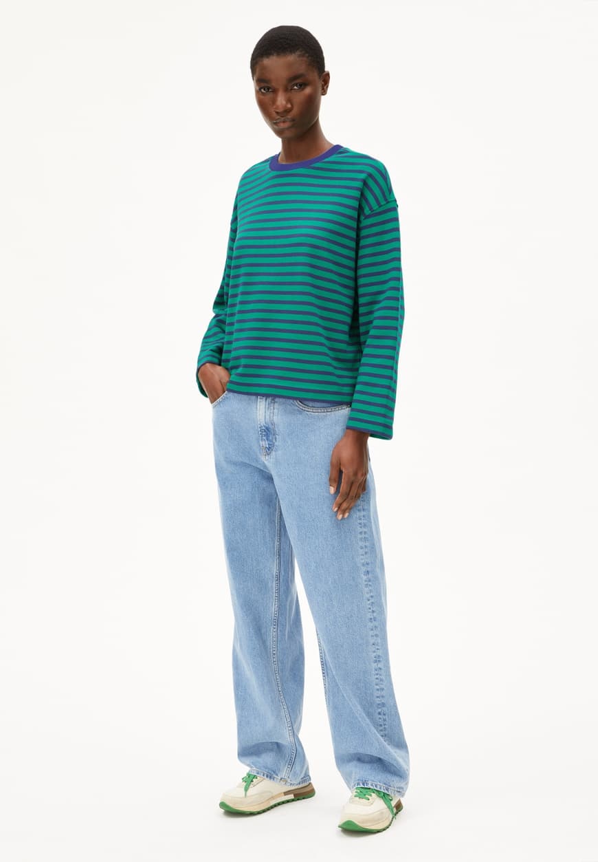 Armedangels Armedangels, Frankaa Maarlen Stripe, emerald green-blue noon, M