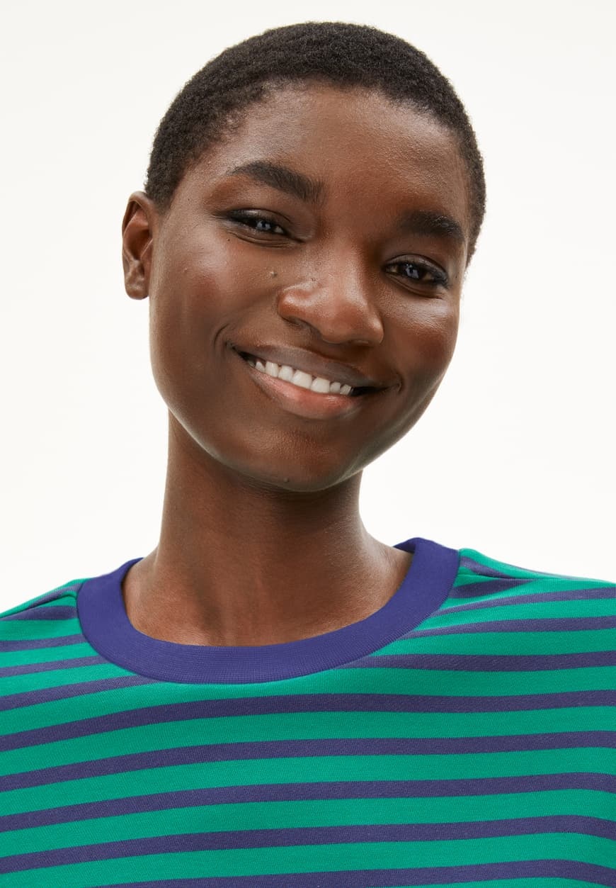 Armedangels Armedangels, Frankaa Maarlen Stripe, emerald green-blue noon, M