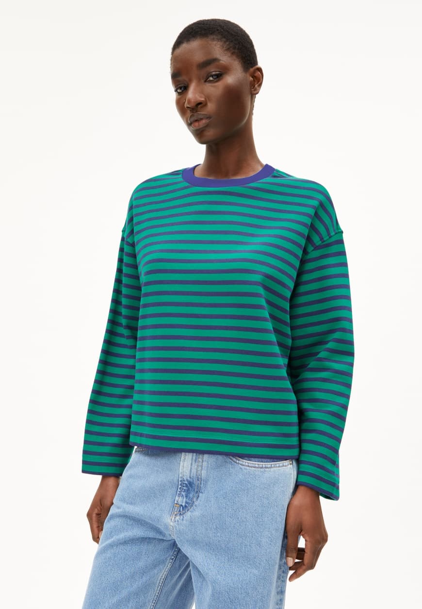 Armedangels Armedangels, Frankaa Maarlen Stripe, emerald green-blue noon, XS