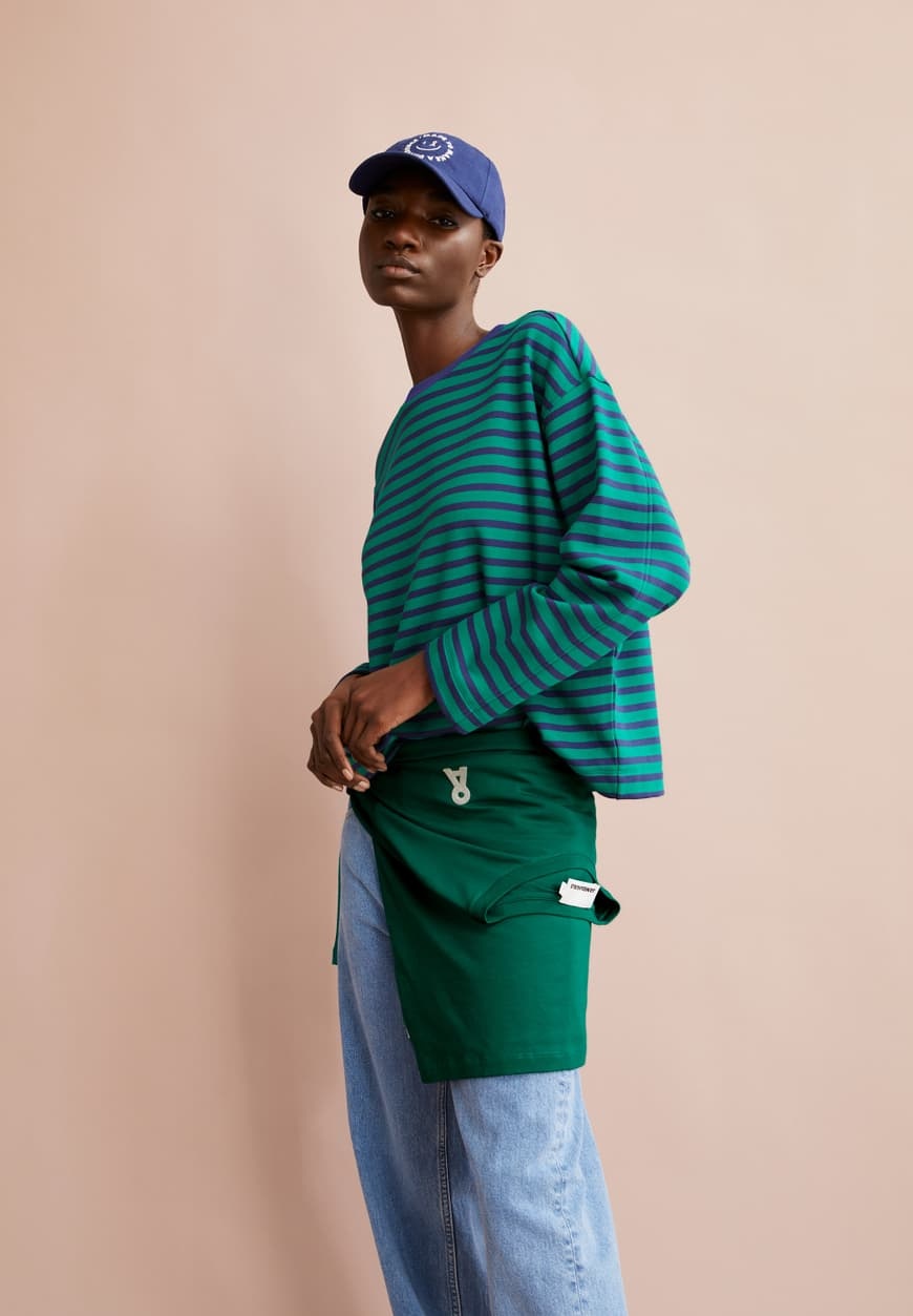 Armedangels Armedangels, Frankaa Maarlen Stripe, emerald green-blue noon, XS