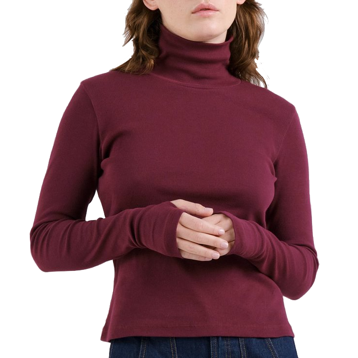Dedicated Dedicated, Malma LS Rib Top, fig red, L