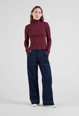 Dedicated Dedicated, Malma LS Rib Top, fig red, L