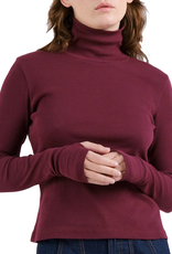 Dedicated Dedicated, Malma LS Rib Top, fig red, S