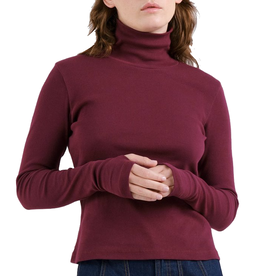 Dedicated Dedicated, Malma LS Rib Top, fig red, S