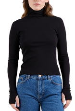 Dedicated Dedicated, Malma LS Rib Top, black, XS