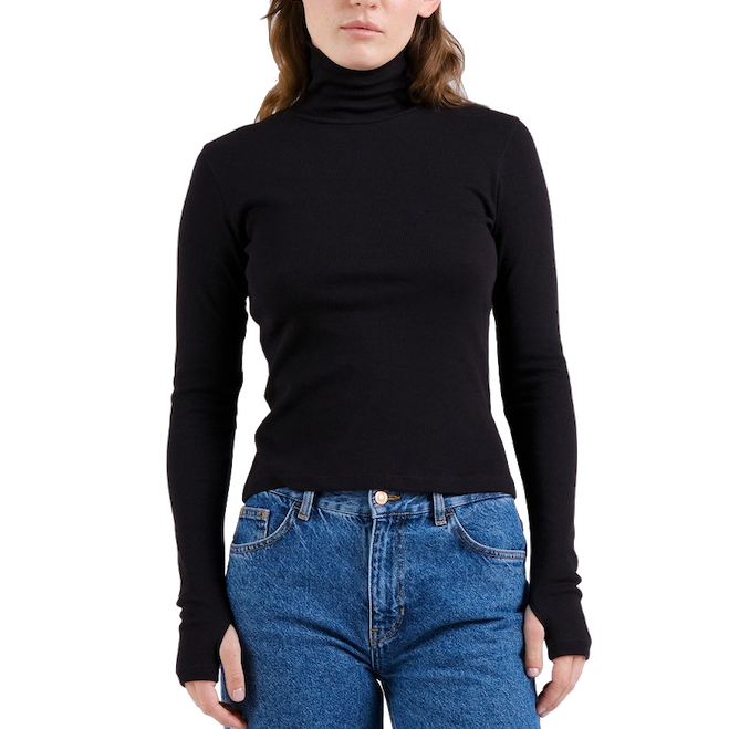 Dedicated Dedicated, Malma LS Rib Top, black, XS