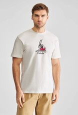 Dedicated Dedicated, Stockholm T-Shirt Fallen Skier, off white, M